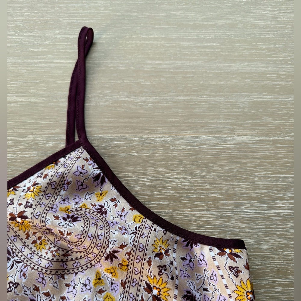 Ann Taylor Purple and Yellow Floral Sleepwear Set Pajamas (Top and Bottom) L - Picture 4 of 10